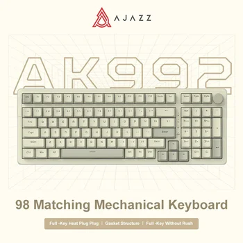 Ajazz AK992 Wired Mechanical Keyboard 98-Key Full Layout Hot-Swap USB Gaming keyboard Multimedia Key Knob for Desktop PC Laptop 1