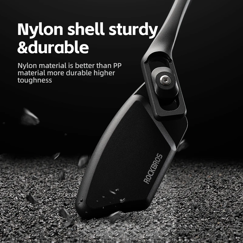 ROCKBROS 2621BM Bicycle Mirror Handlebar Rear View Stainless Steel Reflector Universal Wide-Range 360° Adjustable Mirror Bike Accessory - Image 2