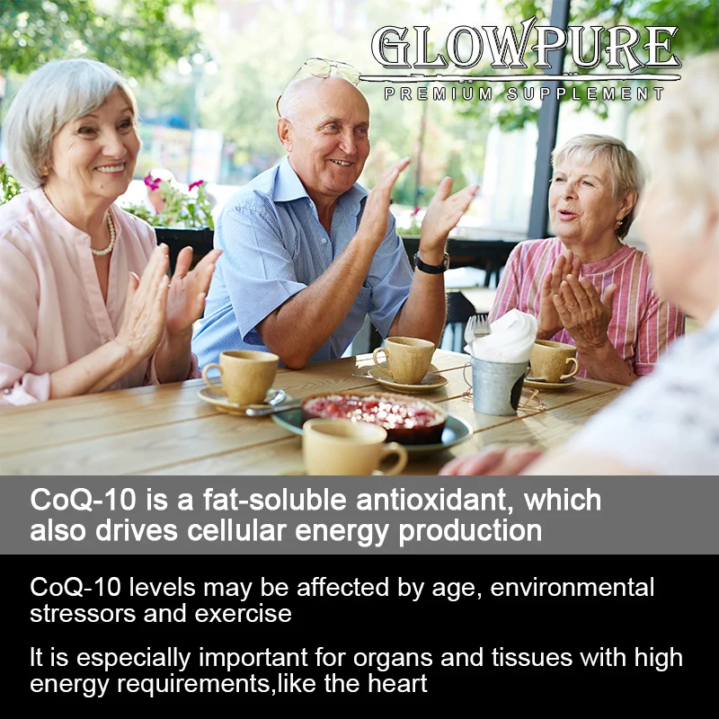 Coq10 Capsules Antioxidant for Heart Health & Energy Production Supports Blood Pressure Balance Coenzyme Q10 with Vitamin E