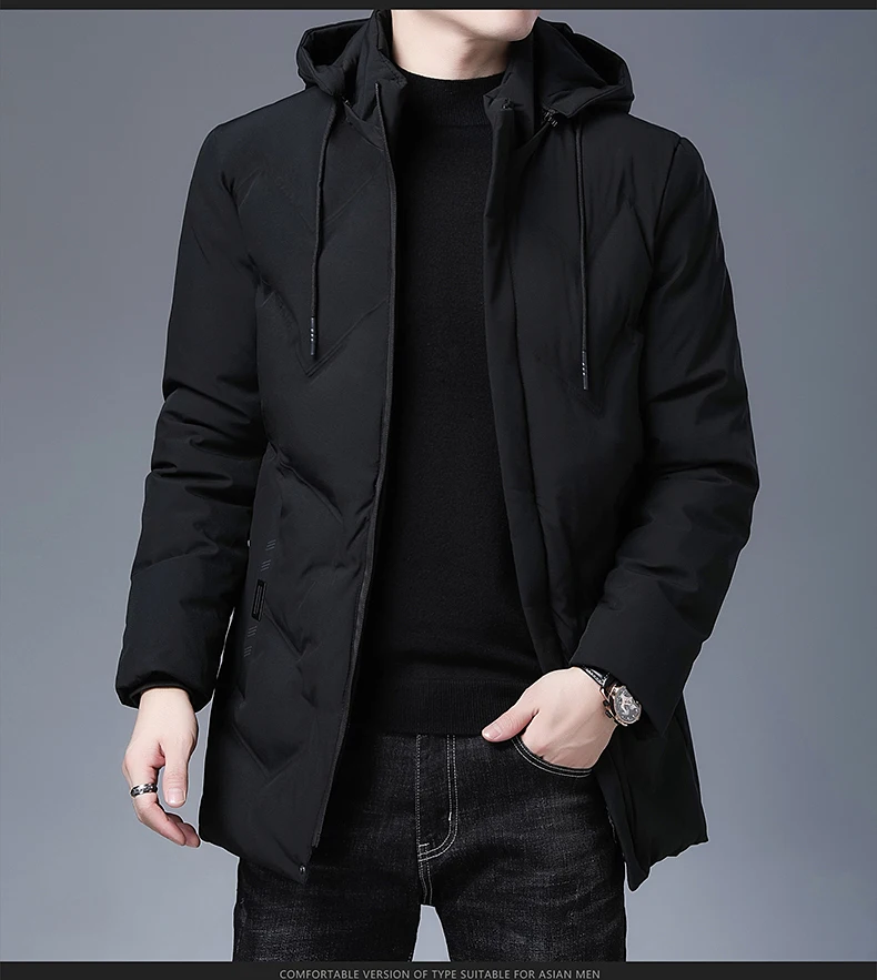 Wellsome Men's Clothing Top Quality New Brand Hooded Casual Fashion Long Thicken Outwear Parkas Jackets Winter Windbreaker Coats