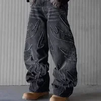 Hommes Baggy Esthétique Streetwear Jeans Mâle Rétro Mode Jambe Large Denim Pantalon Graphique Brodé Designer Hip Pop Denim Pantalon 3