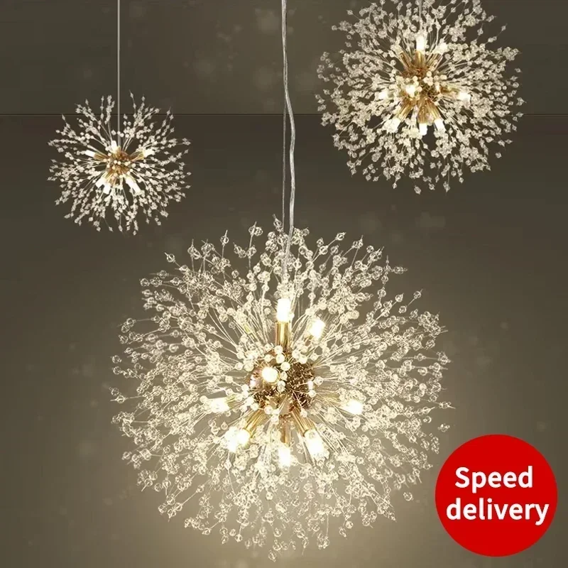 Modern Starry Sky Art Crystal Pendant Indoor Lighting Dandelion Dining Room Living Room Bedroom Bar Art Lighting Fixtures art lighting fixtures