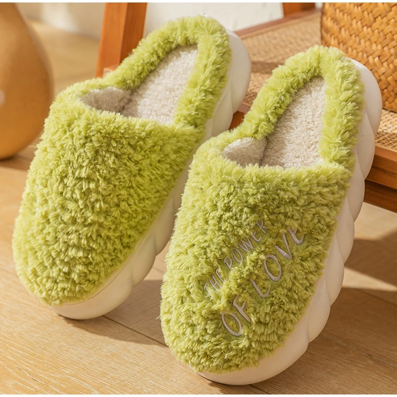 Vanessas women slippers furry warm waterproof platform flat bottom non-slip slippers