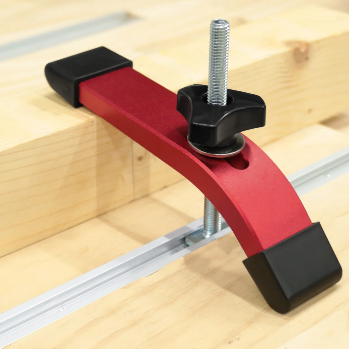 1PC T-Track Halten Unten Clamp Multi-werkzeuge Tasche Holzbearbeitung Rutsche Schiene Tisch Säge Clamp T Track klemmen Aluminium Legierung Router Clamp – Detail 7