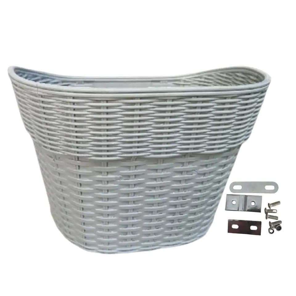 DYNWAVECA Panier avant de Vélo, Panier de Vélo Facile à Installer Amovible Style Rétro Panier de Rangement pour Guidon de Vélo Accessoires Gris