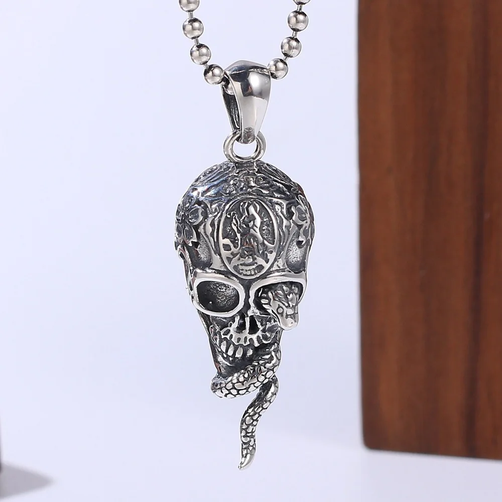 Vintage Fashion Personality Punk Skull Pendant Unisex Hip-hop Gothic Necklace Banquet Jewelry Accessories Gift