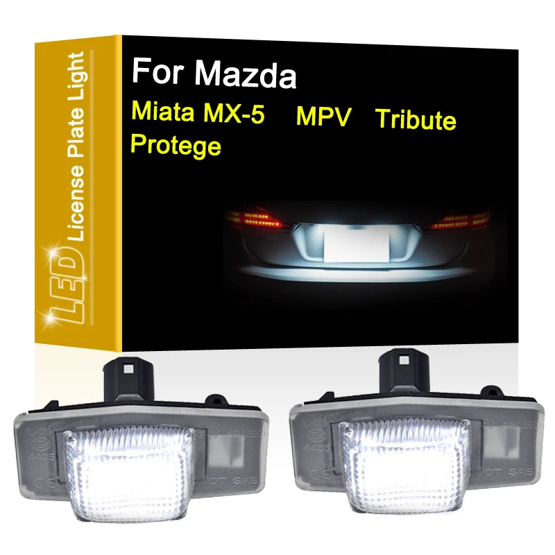 Фото Фотолампа 12 В для Mazda Protege 99-03 MPV 00-06 Tribute 01-06 Miata Светодиодная лампа для номерного знака 99-05 белая в сборе светильник номерного знака №1