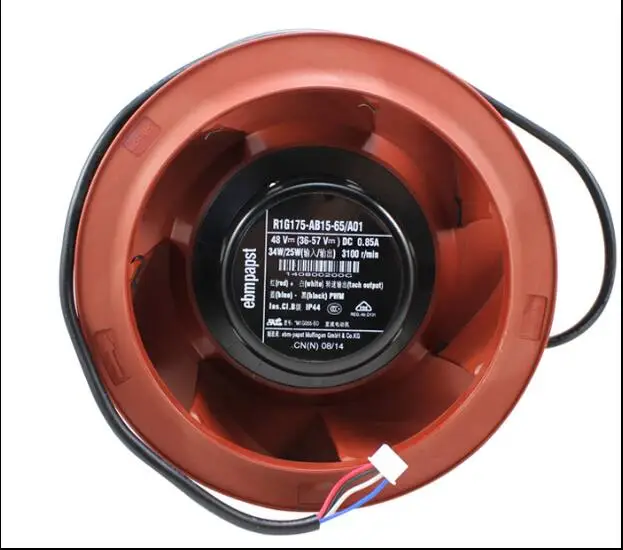 

DC 48V R1G175-AB15-65/A01 37W 3150RPM 175mm IP44 ball bearing air purifier centrifugal cooling fan