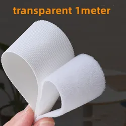 Soft Baby Self - Adhesive Hook and Loop Fastener Tape - Double - Sided Strap with Glue for DIY Projects, Multiple Width Options (Transparent 1meter)