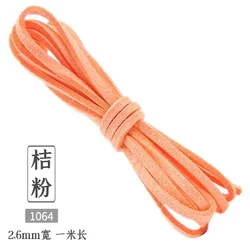 Vibrant Flat Faux Suede Braided Cord for DIY Jewelry and Gift Wrapping - 60 Color Collection, 10 - Yard Length (Pink - orange)