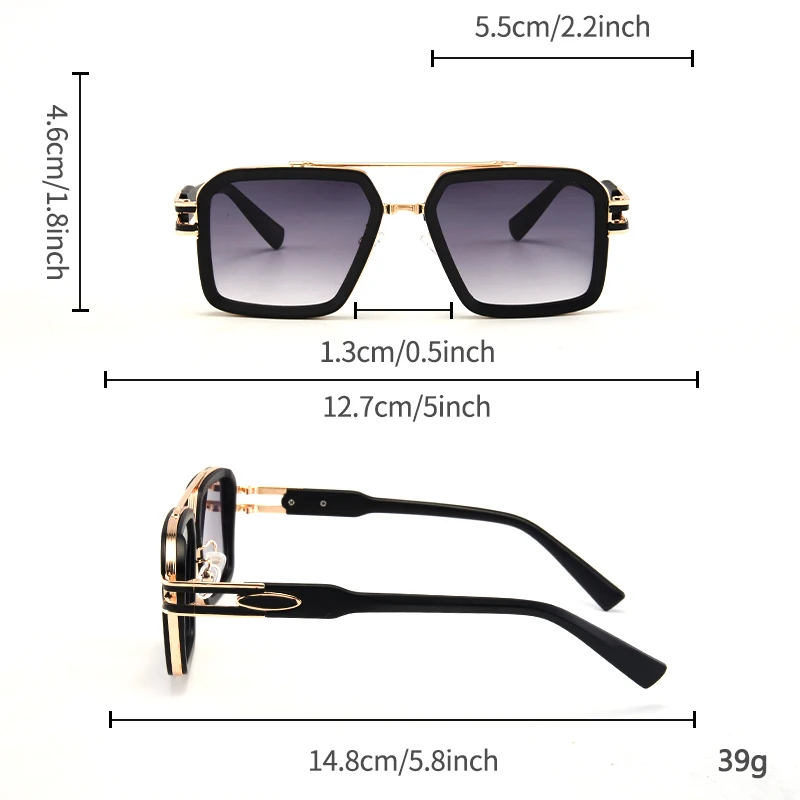 Unisex Vintage Punk Double Bridge Metal Frame Glasses - High-End Business & Lifestyle Accessory