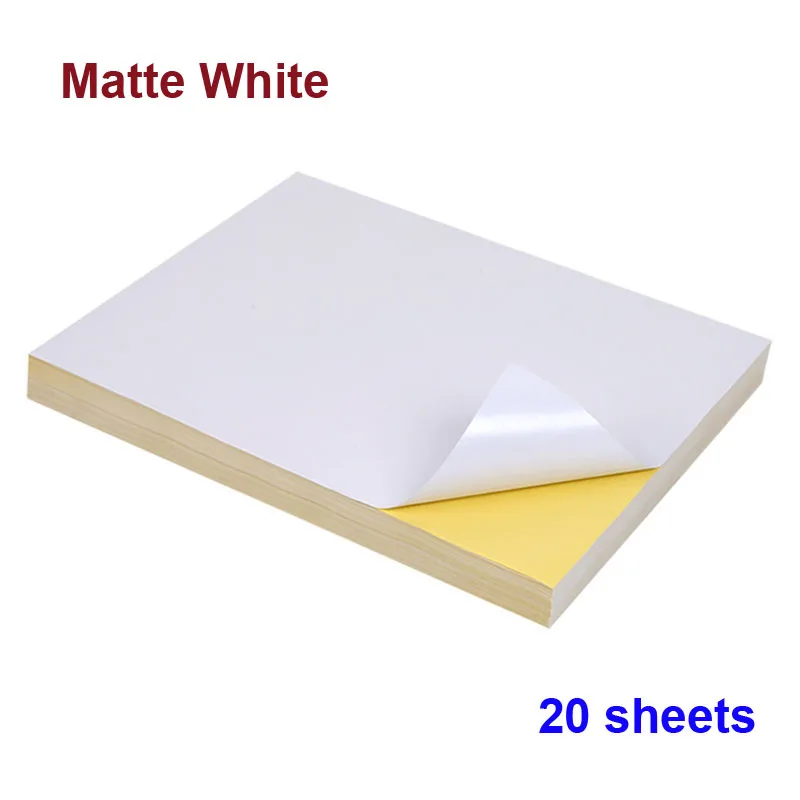 Removable Matt White Peel & Stick A4 Labels - For Inkjet/Laser Printers