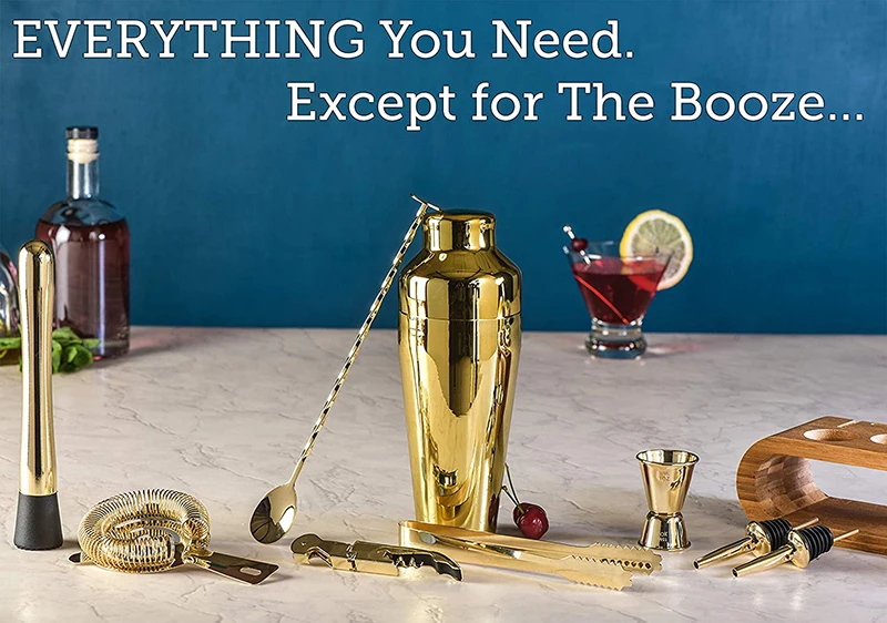 10-Piece Cocktail Bar Set with Bamboo Stand – Mixology Kit 2