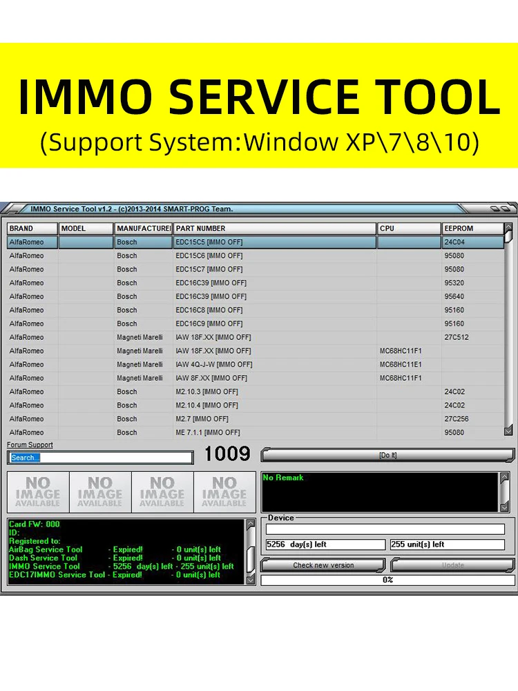 Ecu tool immo service tool v1 2 pin code and immo off car software