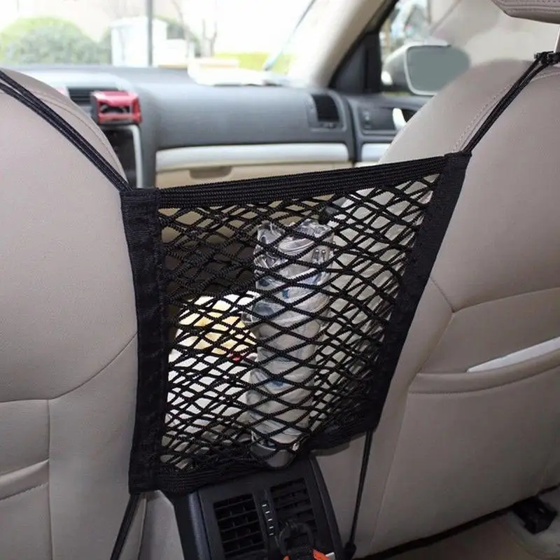 30x30cm Car Trunk Storage Net Bag With 4 Hooks Elastic Polyester Bungee Net Motorcycle Storage Helmet Tank Luggage Mesh Web