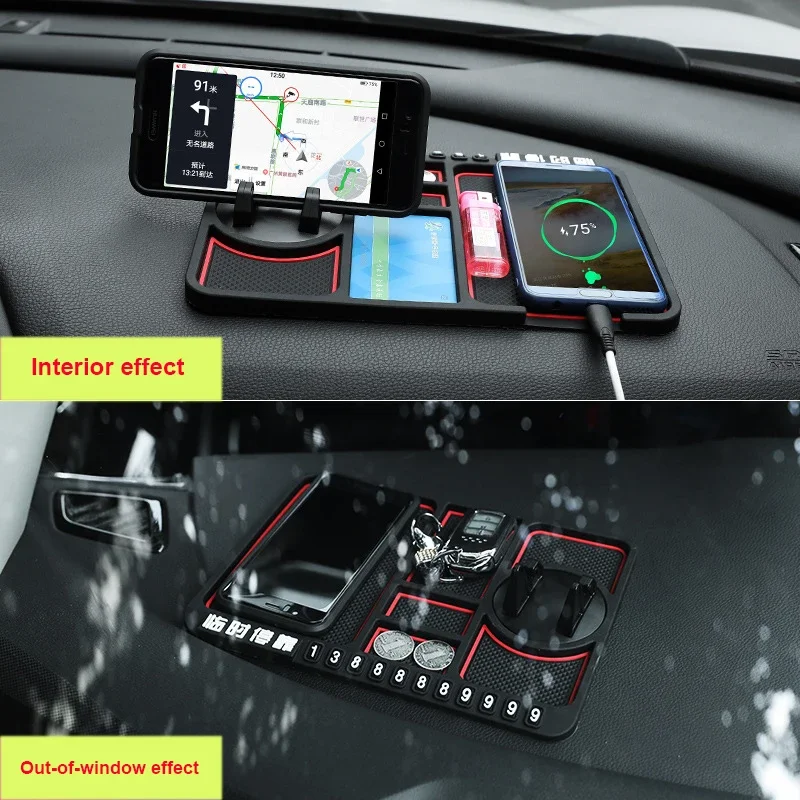 Multi-Functional Car Anti-Slip Mat Auto Phone Holder GPS Navigation Storage Cushion Car Interior Accessories Dashboard