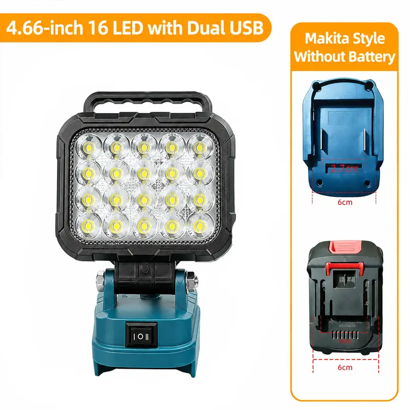 LED Work Light 3/4/8Inch For Makita 14.4V 18V Li-ion Battery Lamp With USB Outdoor Flashlight Lantern Camping Emergency Light - Image 10