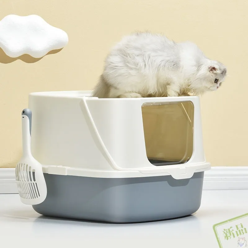 

Fully Enclosed Cat Litter Box Top-in Anti-splash Deodorant Feces Pot Extra Large and Oversized Cat Toilet Cat Supplies Sandbox