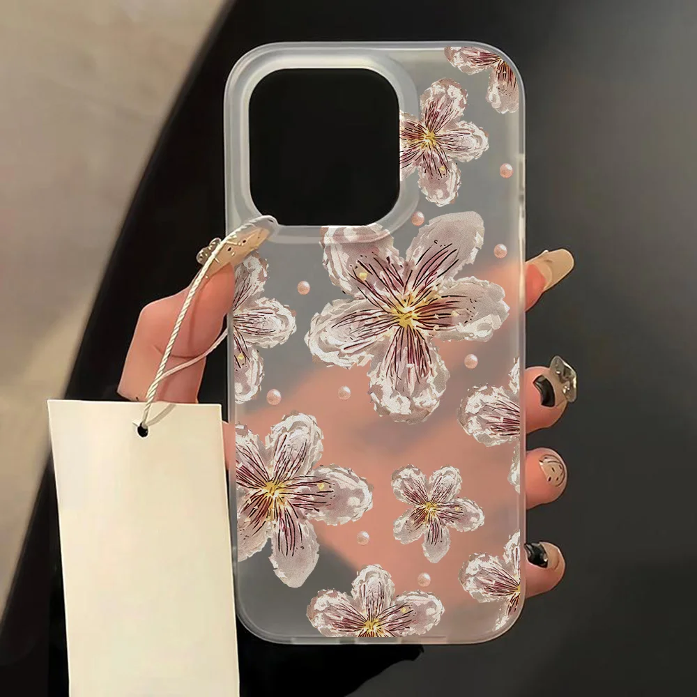 ตัวเลือกสินค้า เคสซิลิโคนกันกระแทก ลายดอกไม้ ใส สำหรับ iPhone ทุกรุ่น