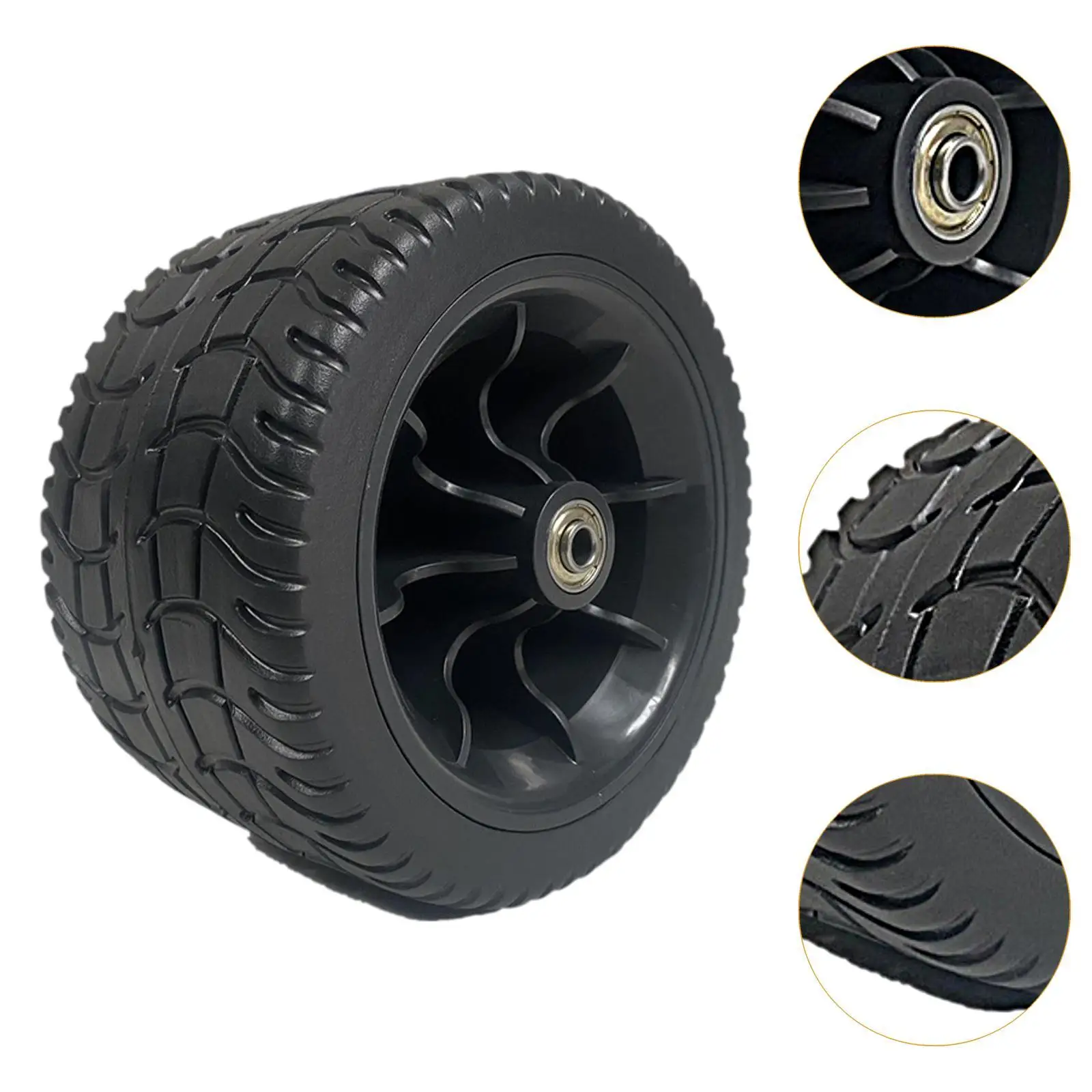 7" Wheelbarrow Tire Solid Tire Assembly Replace Garden Cart Wheelbarrow Wheel Heavy Duty for Shopping Beach Outdoor Indoor
