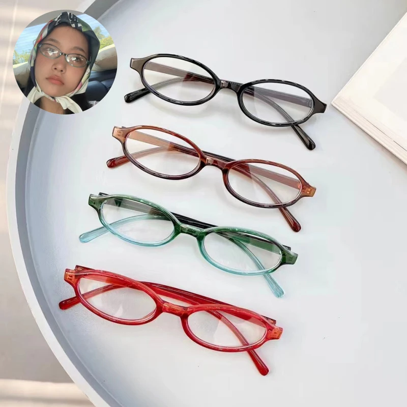 

Vintage Oval Small Frame AntiBlue Light Nearsighted Eyewear Finished Ladies Myopia Glasses Prescription Minus Diopter Eyeglasses