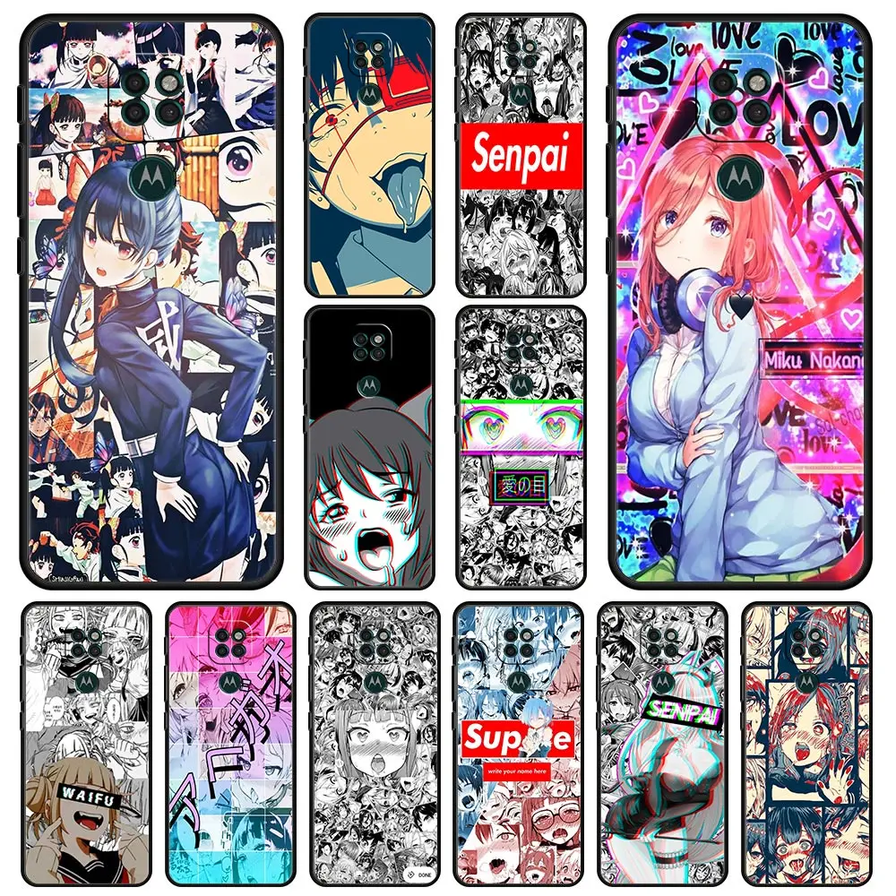 Женская манга ahegao для Motolola Moto G30 G50 G60 G8 Power Lite G9 Play E6s Edge Plus One Fusion + чехол | Мобильные