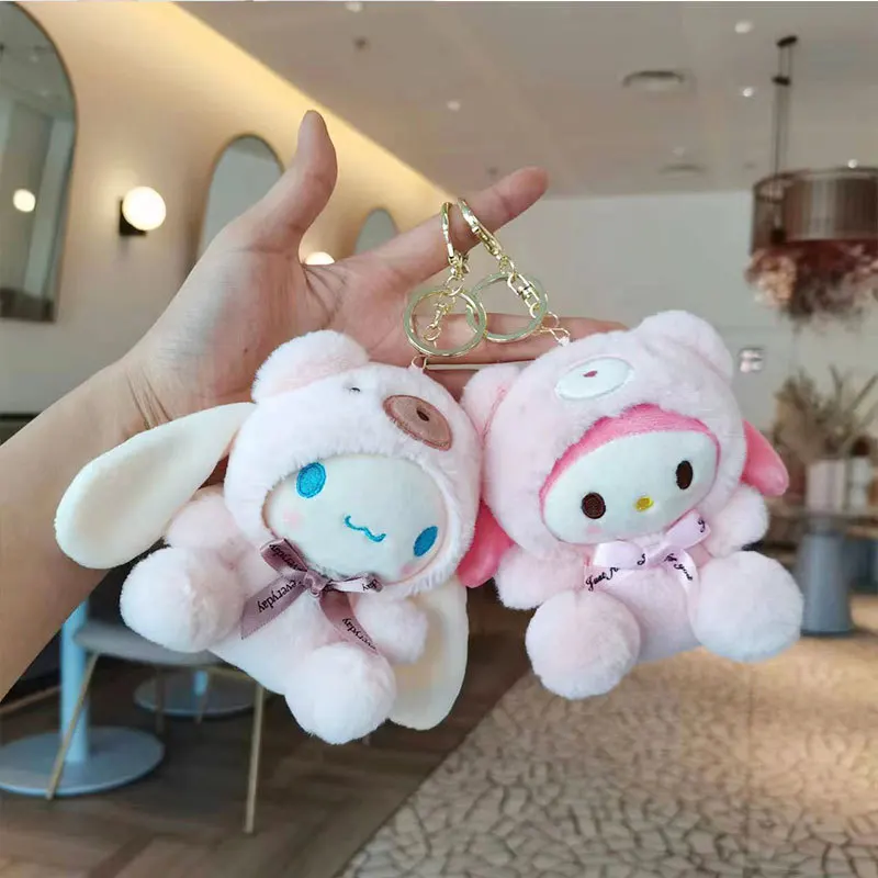 

Sanrios Cartoon Kawaii Melody Kuromi Cinnamoroll Kt Cat Purin Dog Plush Toy Anime Stuffed Cute Plushie Pendant Doll Toys