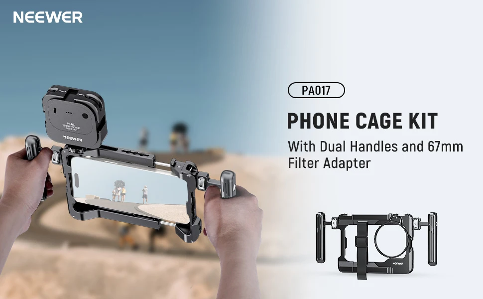 Neewer PA017 Universal Phone Lens Clamp w/17mm-37/58mm Filter Adapter & Tripod M