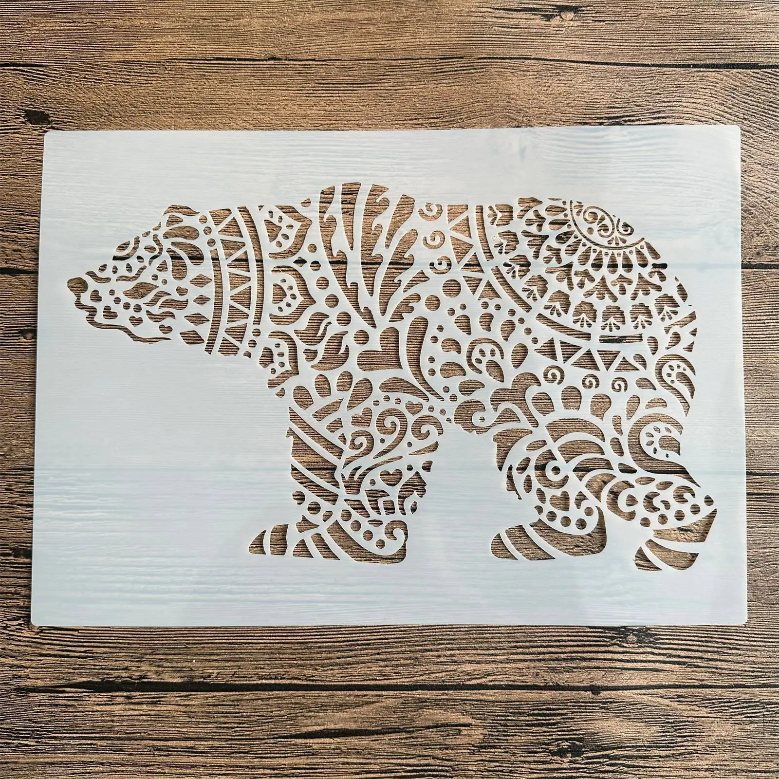 

A4 29 * 21cm DIY Stencils Wall Painting Scrapbook Coloring Embossing Album Decorative Paper Card Template Animal polar bear