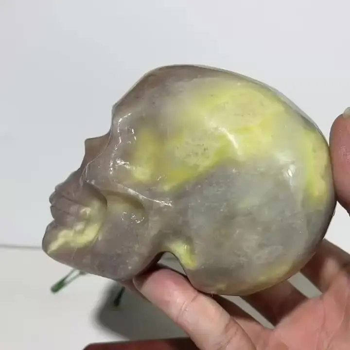 Натуральный кристалл красный зеленый череп турмалин резьба красота минералы