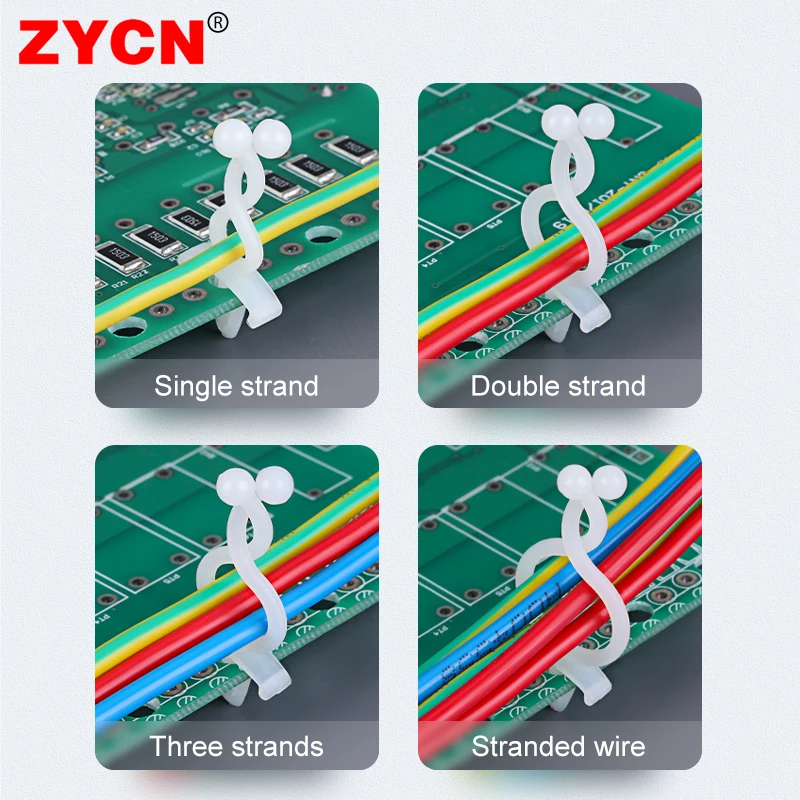 Twisted Wire Plastic Isolation Column Cable Tie Buckle Holder Spacer Substrate Nylon Fixed Clamp PCB Board Harness ST 100PCS cable tie organizer,cable tie mounts
