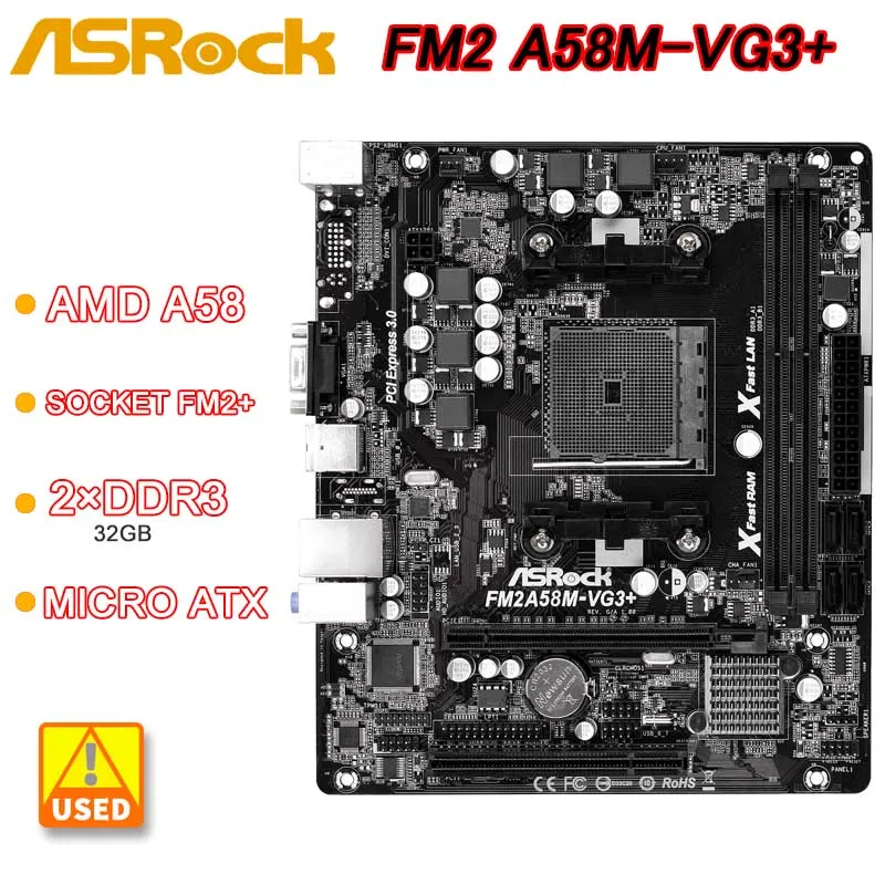 Asrock-placa-mãe a58, asrock, fm2a58m-vg3, soquete fm2 +, 4 x sata ii ...