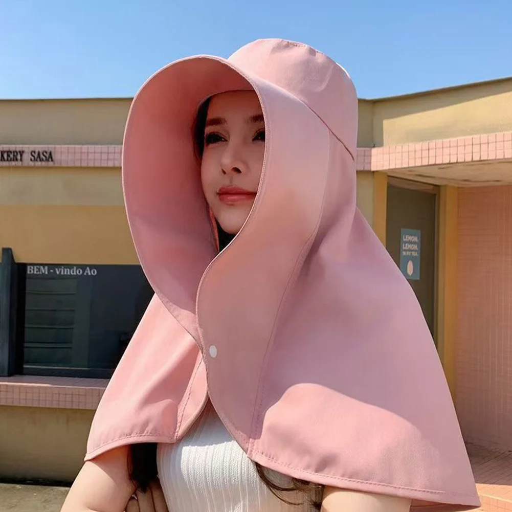 와이드 브림 숄 모자 여름 보호용 선 바이저 캡 야외 등산 낚시용 다목적 접이식 버킷 모자