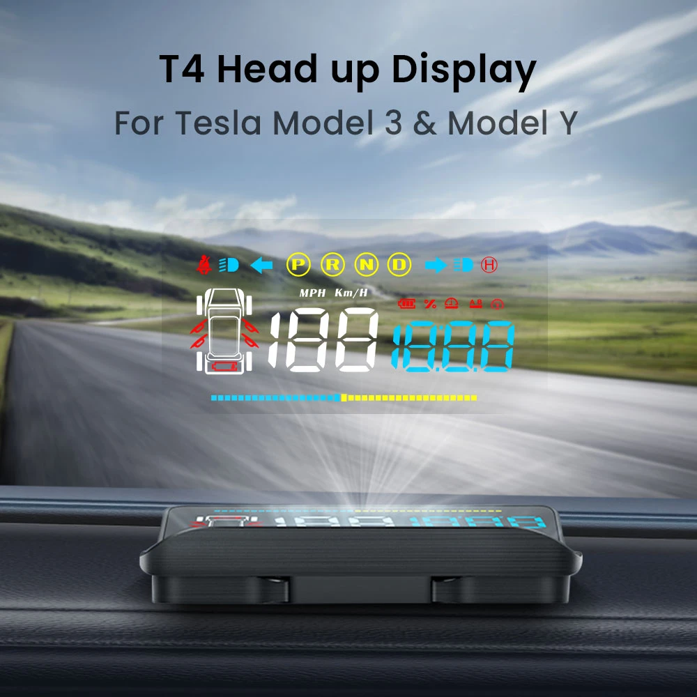 T4 HUD For Tesla Model 3 & Model Y Head Up Display With Car Projector