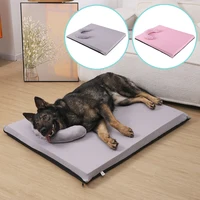 Small Dog Cooling Mat Large Dog Bed Detachable Double Sided Elastic Warm Cat Bed Mat Ice Silk with Pillow for Winter and Summer