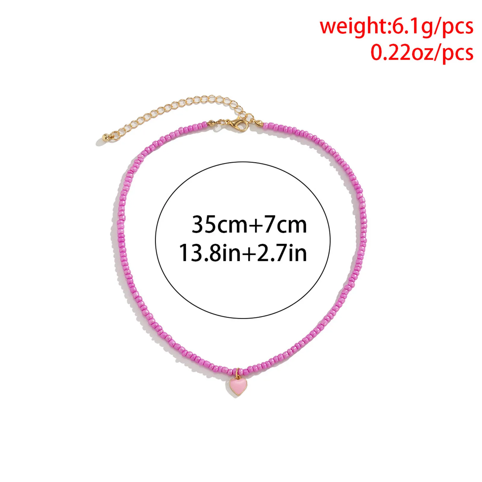 Fashion Handmade Multicolor Seed Beads Necklace For Women Sweet
