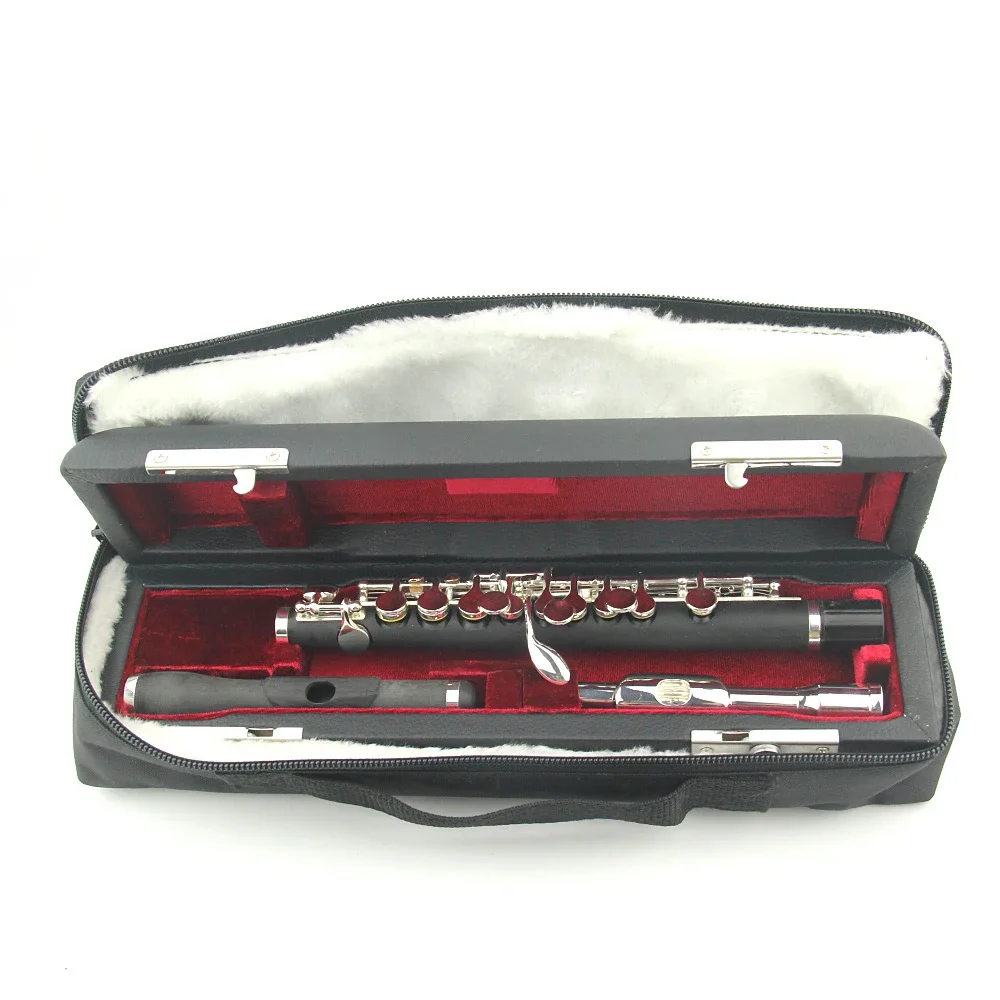 Cupronprison Piccolo Flute Silver Plated Key C Composite Body 16 Holes Double Mouthpiece