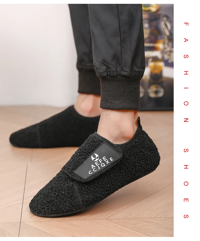YRZL Winter Baumwolle Schuhe Männer Warm Slip auf Leichte Hausschuhe Männer Plüsch Schlafzimmer Hause Baumwolle Loafer Männer Winter Warme Schuhe – Detail 14