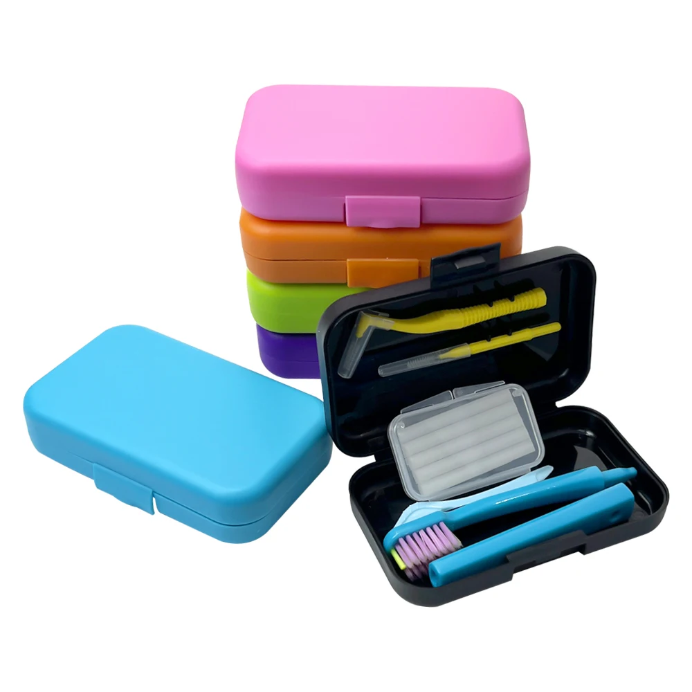 Orthodontic Oral Care Kit Portable Toothbrush Box Foldable Toothbrush Interdental Brush Teeth Whitening Tool toothbrush holder toothbrush case toothbrush storage box