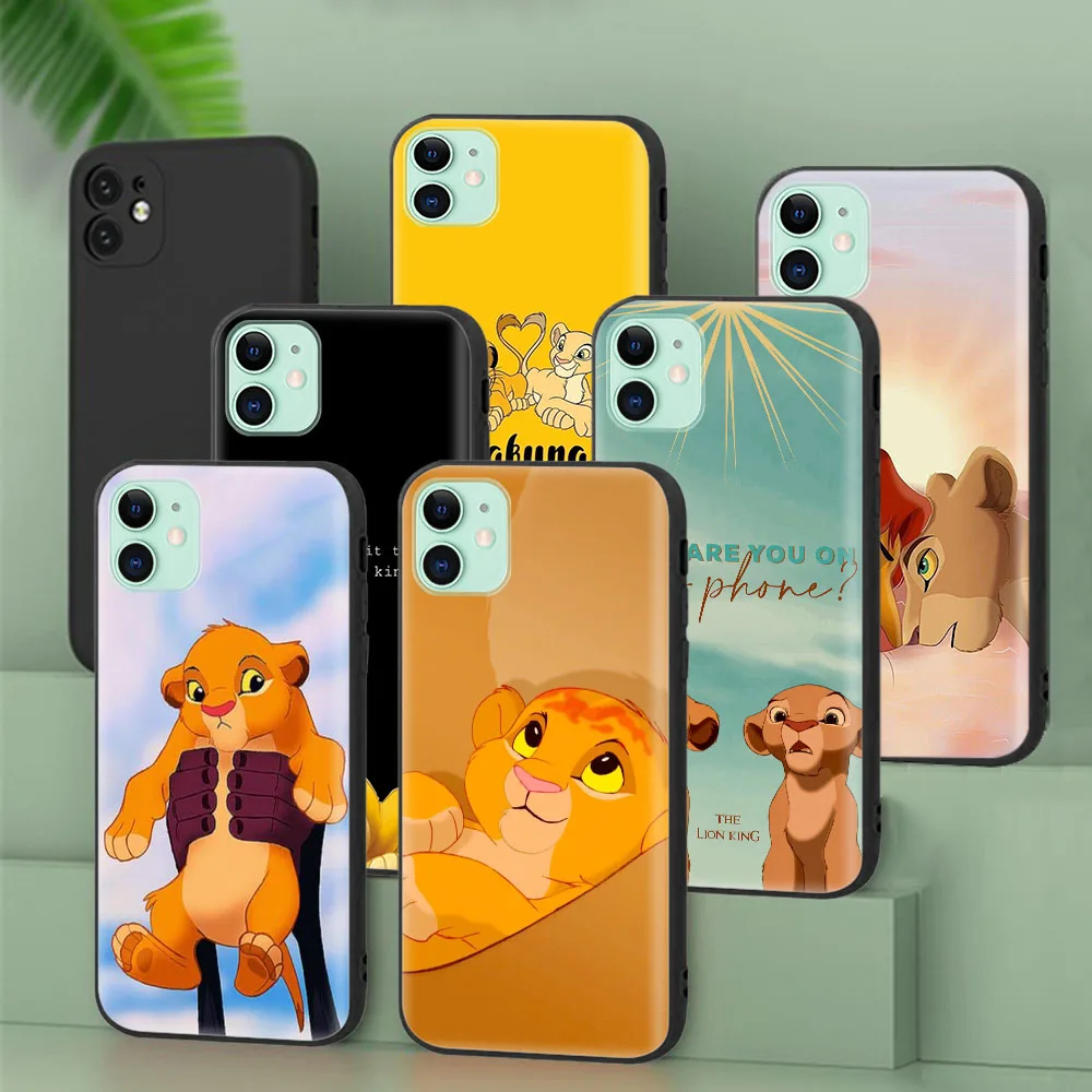Custodia Protettiva Nera Per Iphone 14 Plus 13 Mini 12 Pro Max Lion King Simba