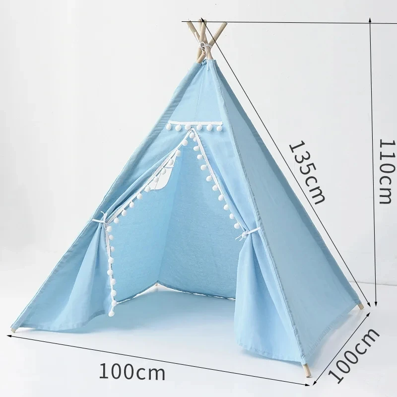 Foldable Indian Tent for Children Play House Kids Cotton Canvas Camping tent Child Gift Little Beach Party Decoration палатка 2