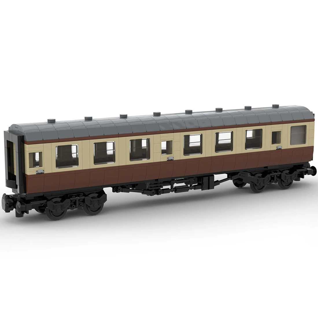 

Authorized MOC-67504 692pcs+ 6wide Static Version British Rail Mark 1 Carriage brown Building Blocks Train Set