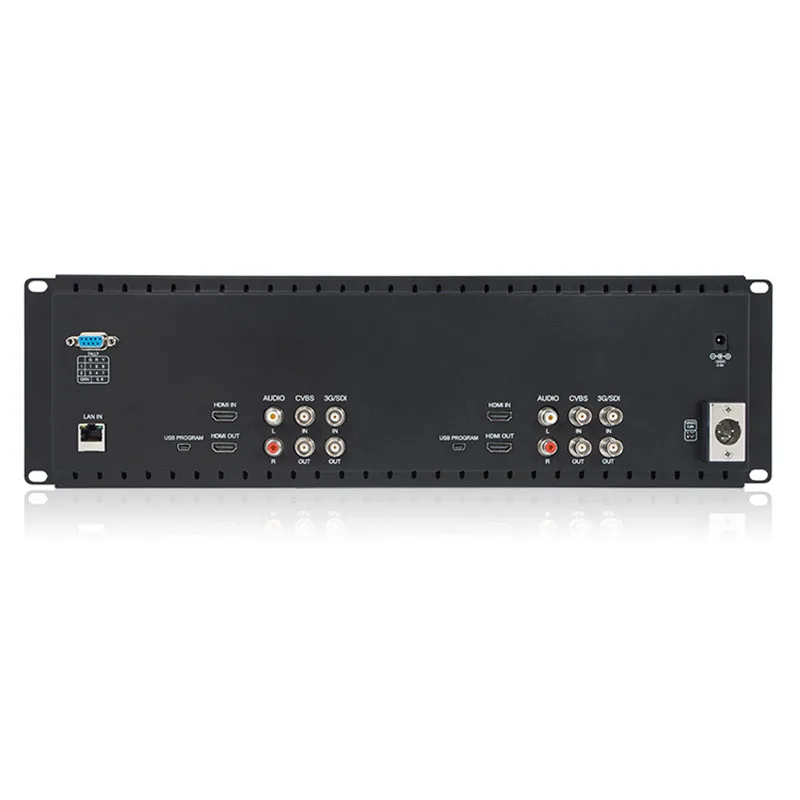 Feelworld D71 Plus 7" 3RU IPS 1920x1200 Broadcast LCD Rack Mount Monitor with 3G-SDI HDMI AV Input Output Dual Screen Industrial