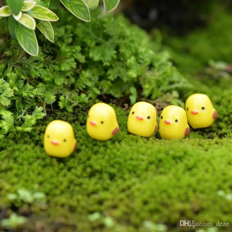 Mini polluelos de 20 piezas para decoración del hogar, miniaturas de patos de hadas, miniaturas de Micro jardín, DIY