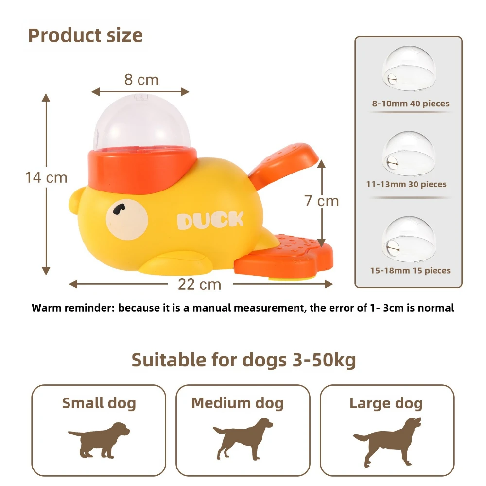 Pet Snack Feeder Dog Food Dispenser Automatic Feeder Puppy Cartoon Duck Design Used to Train Dogs Accessories Cats Cat Supplies 6