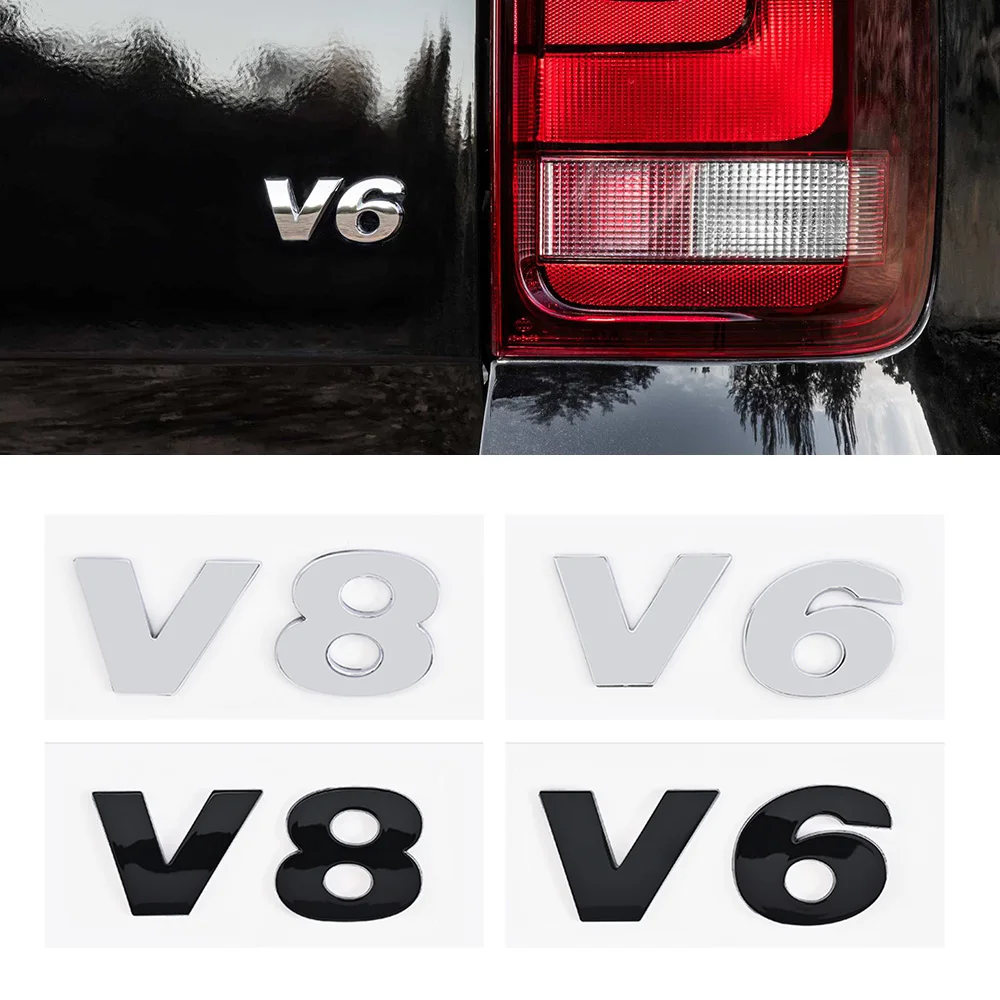 Car Styling V6 V8 Logo Distintivo Di Spostamento Adesivo Per Vw Bora Golf Passat Touareg Decalcomania Accessori