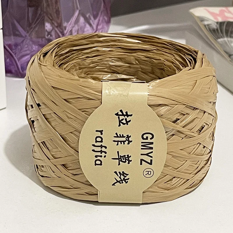 100M/Roll Washable Japanese Plant Raffia Straw Thread Hand-Woven Bag Summer Knitted Hat Hook Crochet Line DIY Eco Friendly 5