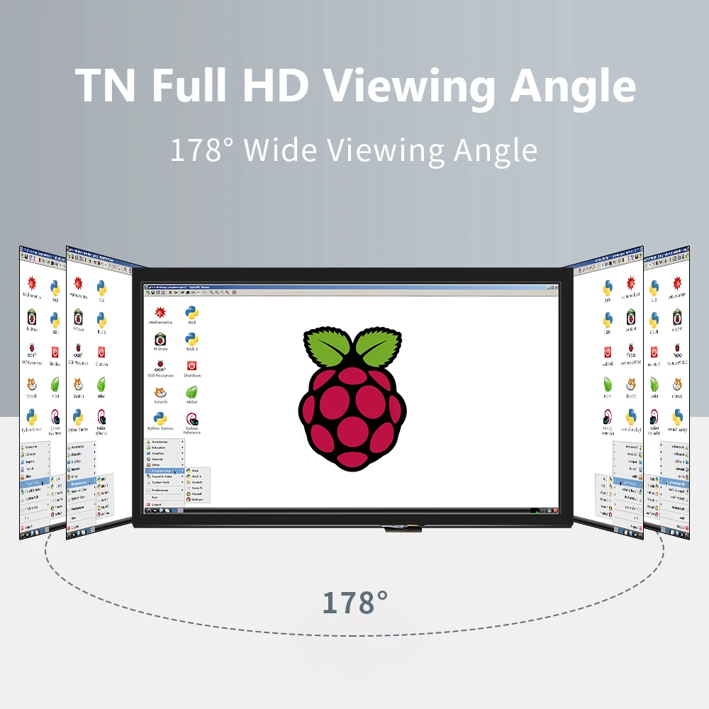 Monitor portátil para Gamer, pantalla táctil capacitiva para PC, Raspberry Pi, 10,1 pulgadas, HD LCD (H), 1024x600