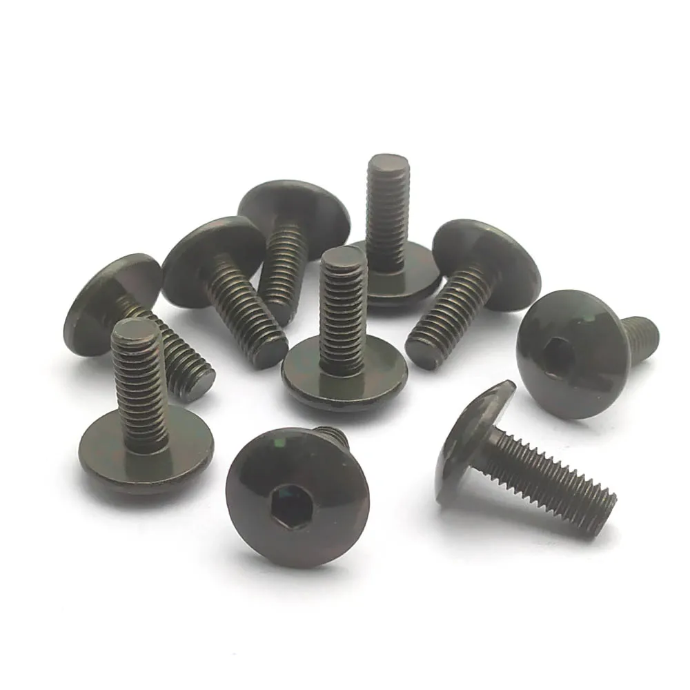 20pcs Big Flat Round Head Inner Hexagon Screw Bolt M6 6mm M6X16 for Motorcycle Scooter ATV Moped Plastic Cover - Image 2