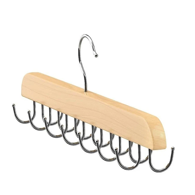 Porta cintura in legno Portaoggetti da donna per custodia per vestiti Accessori per guardaroba per la casa Fornitura Organizzatore per sciarpe Appendiabiti per cintura da uomo 6